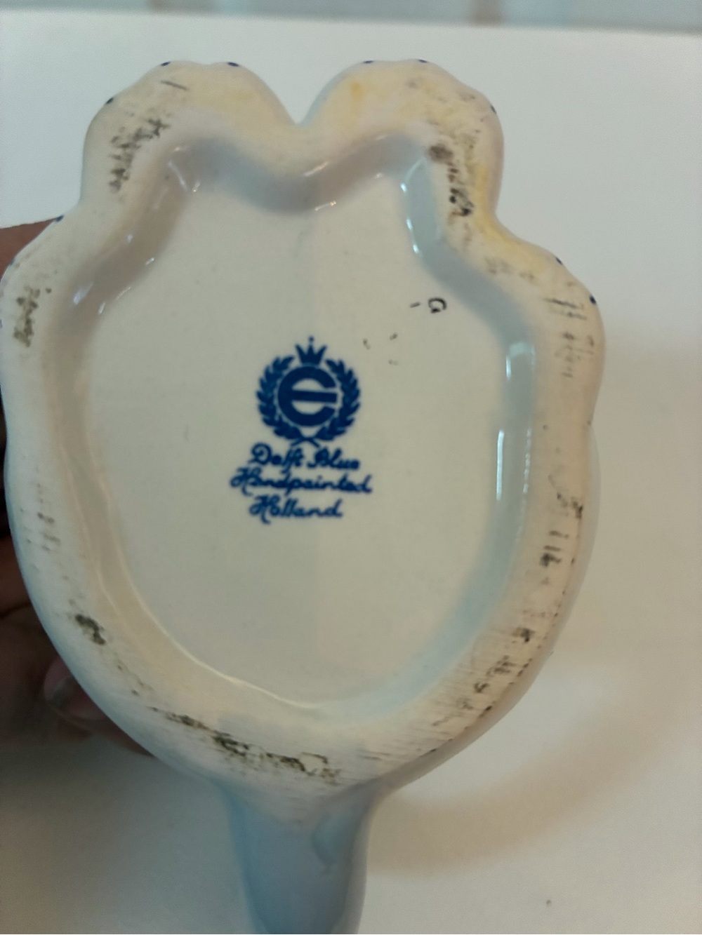 Delft Blue Elesva Ceramic Cat Creamer Pitcher Made in Holland Cottagecore - Picture 6 of 6